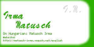 irma matusch business card